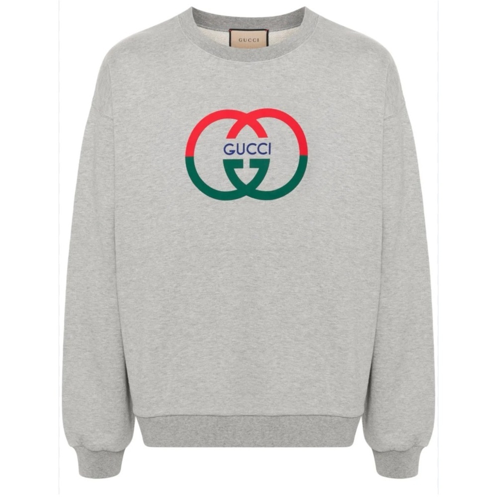 Gucci, interlocking G cotton, crewneck sweatshirt size large made Italy